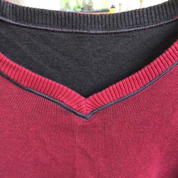 REVERSABLE SWEATER/SWEATSHIRT CHARCOAL BLACK & MAROON SIZE XL NWOT EXCELLENT CON - Picture 5 of 5